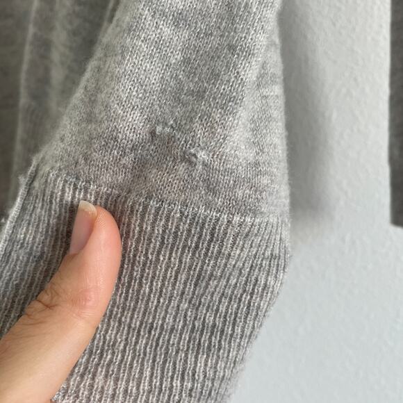 Autumn Cashmere Sweater Women XS Gray Cropped Boxy Knit Classic Casual Minimal - Picture 4 of 8